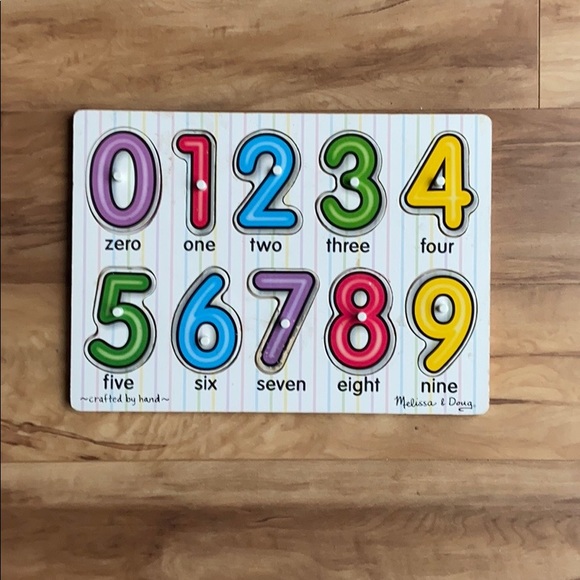 Melissa & Doug Other - Melissa & Doug peg number wooden puzzle